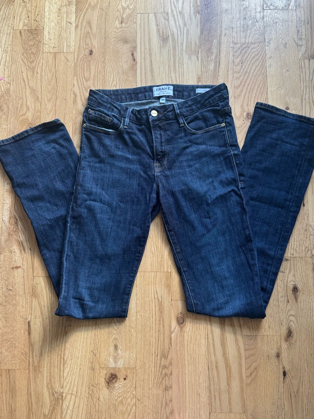 Frame Denim Dark Blue High-Rise Jeans